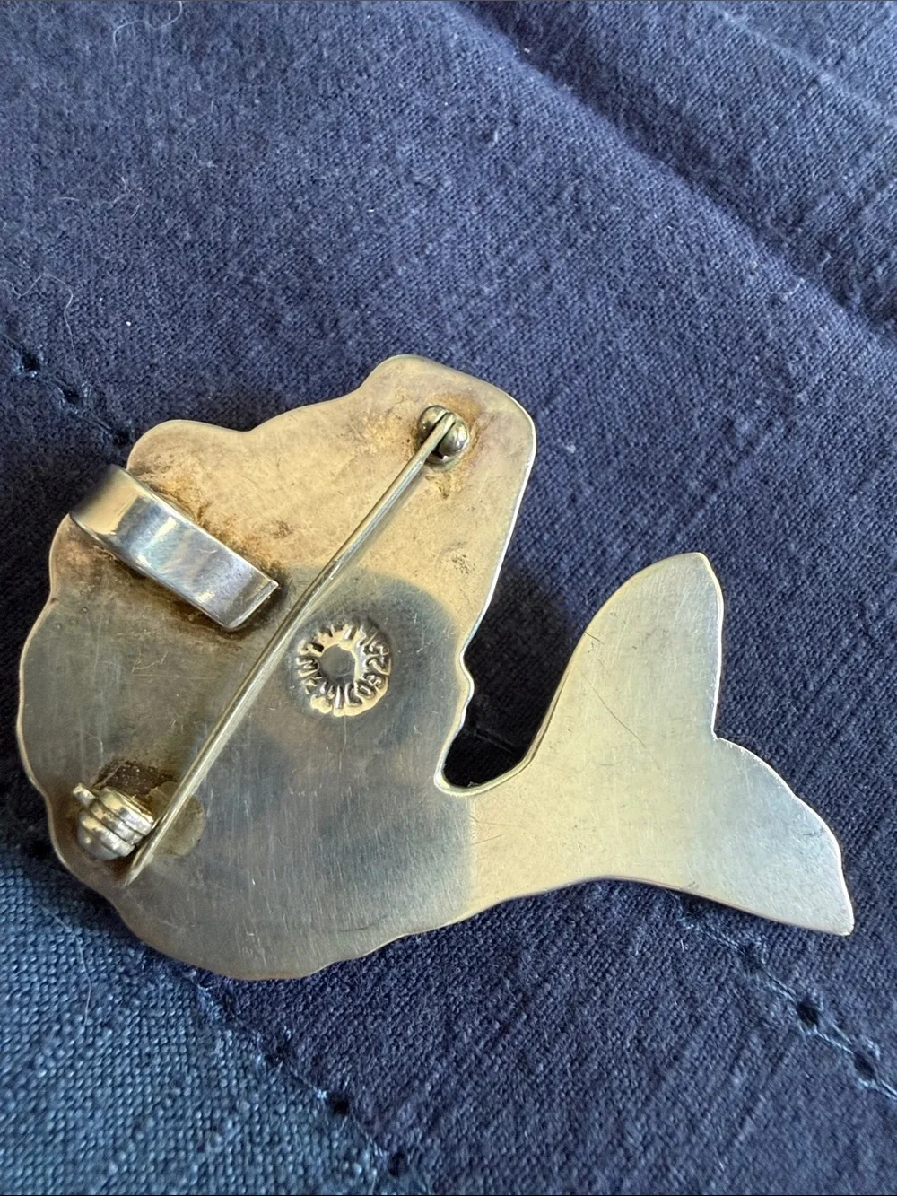 Vintage Taxco Mex Sterling Fish Convert Pin Pendant Brooch 925 25g